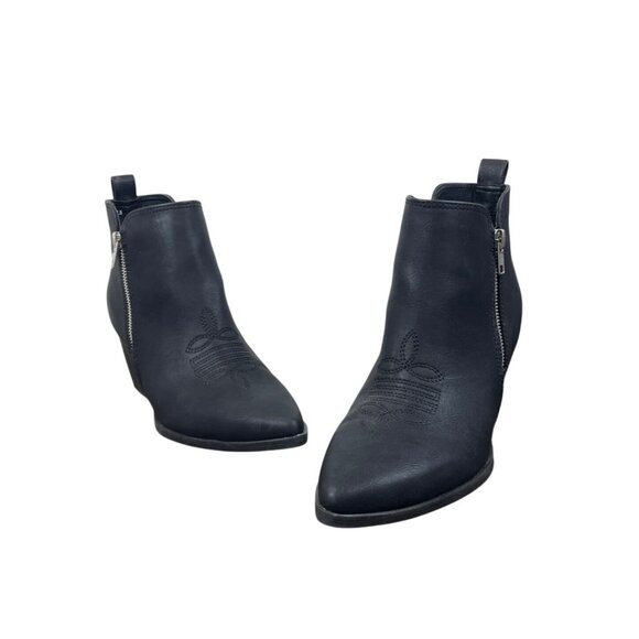 Dv Womens Black Pointed Toe Ankle Boots With Block Heel Size 7.5 - Picture 1 of 7